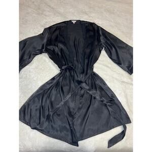 Women’s Secret Treasures Black Satin Robe size 2x Sleepwear Lounge